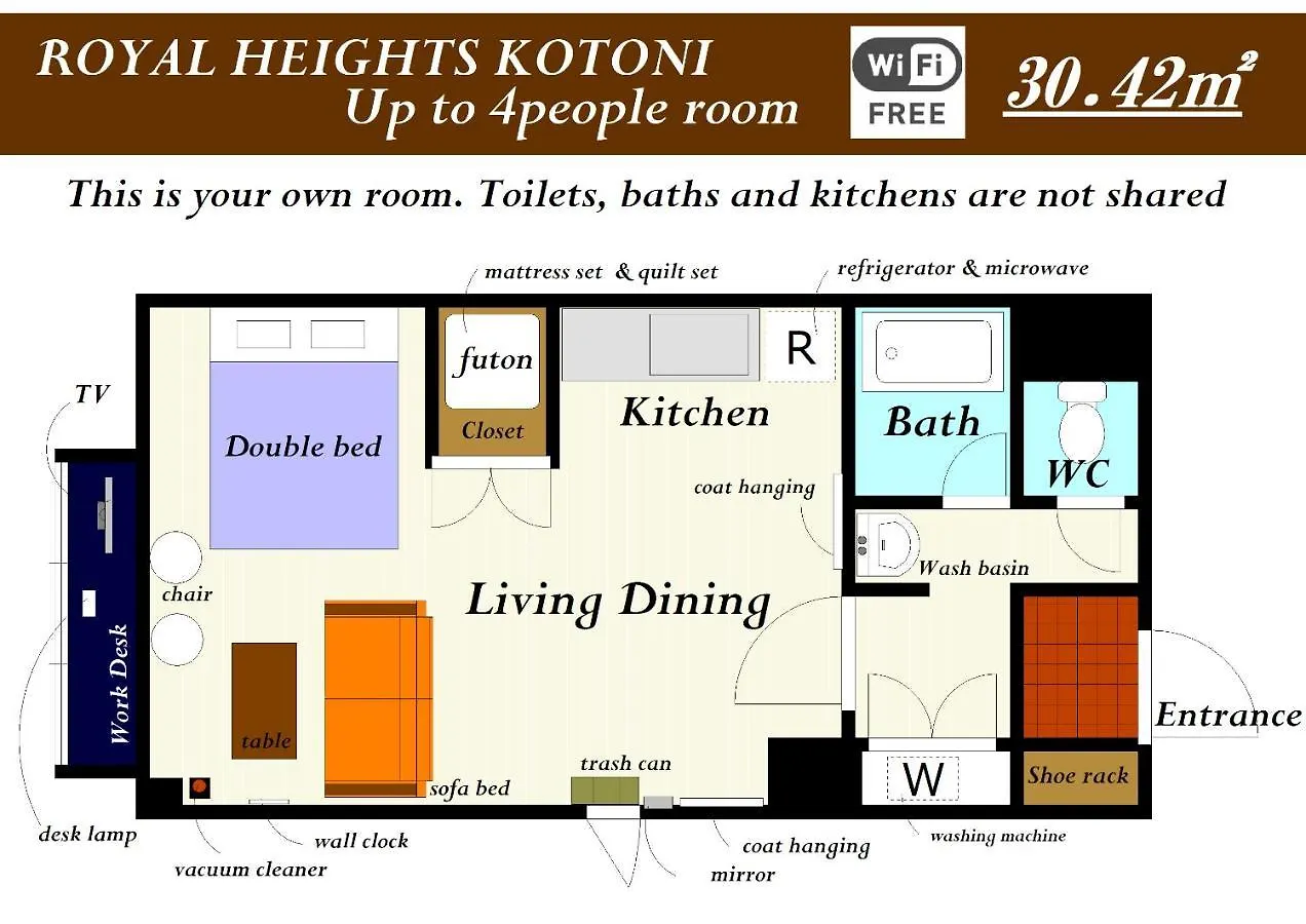 Royalheights Kotoni Up To 4People Room B Sapporo